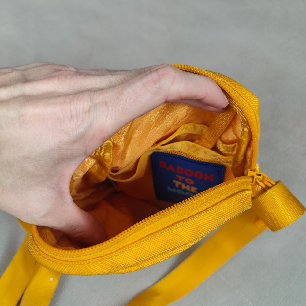 Baboon To The Moon Sling Bag Unisex Yellow Zip Top Pockets‎ Wallet Mini - Picture 6 of 7